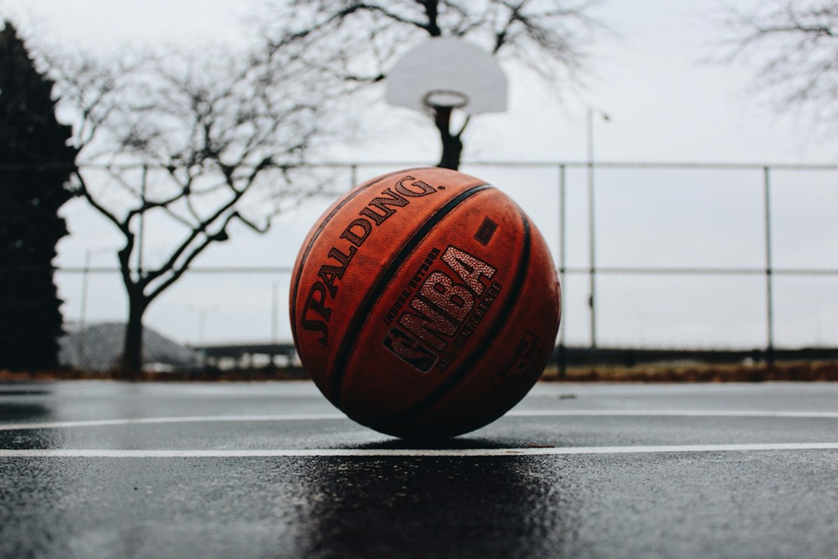 Basketball on an outdoor court
