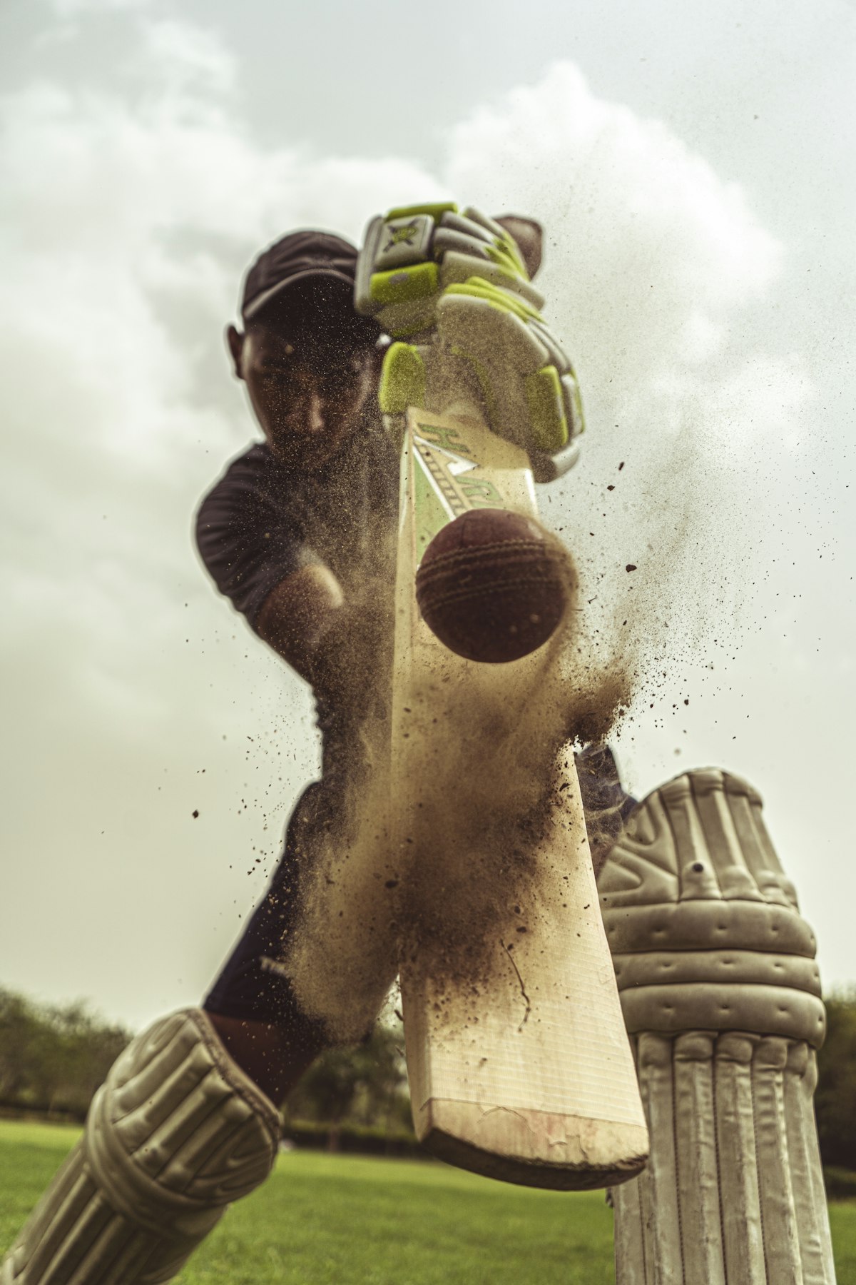 Batter playing a cricket shot